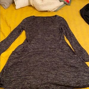 Black and grey long sleeve dress